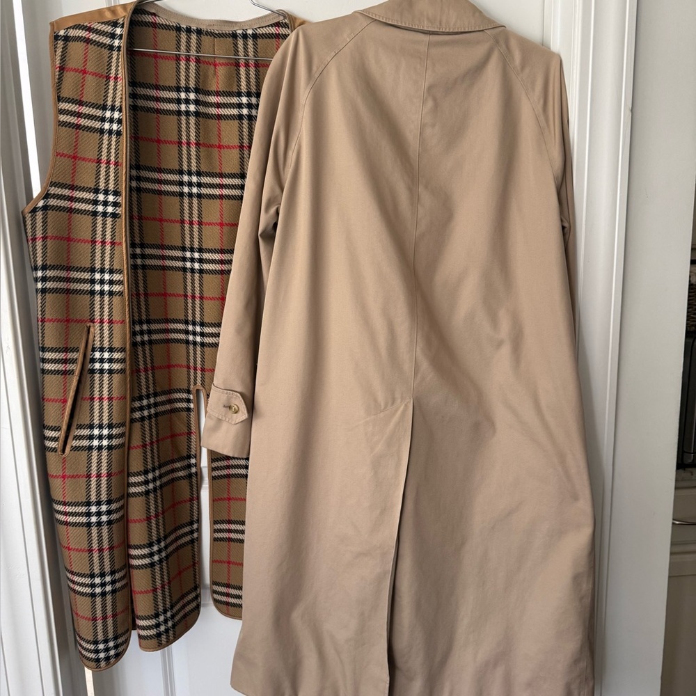 VTG BURBERRYS Trench Coat Wool Zip-Out Lining Size 38 REG - Picture 5 of 14